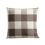 housse coussin carreaux géométriques bleu marine blanc rustique décontracté salon chambre voiture 45x45cm