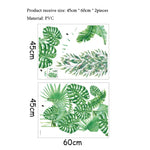 Stickers muraux feuilles tropicales moderne adhésifs chambre salon 80cm 75cm PVC verts différents