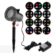 Lampe de projection extérieure imperméable 12 motifs flocons de neige pour décoration Noël et fêtes