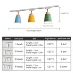 Spot lumineux conique moderne multi couleurs bleu gris jaune vert rose led éclairage rail