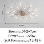plafonnier moderne or noir lumineux acier alimentation électrique flux lumineux élevé chambre salon