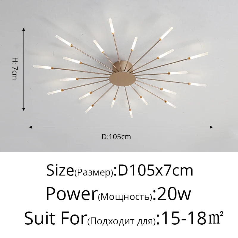 plafonnier moderne or noir lumineux acier alimentation électrique flux lumineux élevé chambre salon