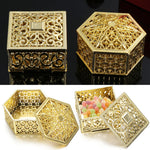 boîtes bijoux or argent élégantes ajourées classiques bonbons favor mariage trinkets organizer