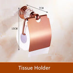 accessoires salle bain or rose élégants cristaux luxueux porte serviettes savon papier toilette vintage