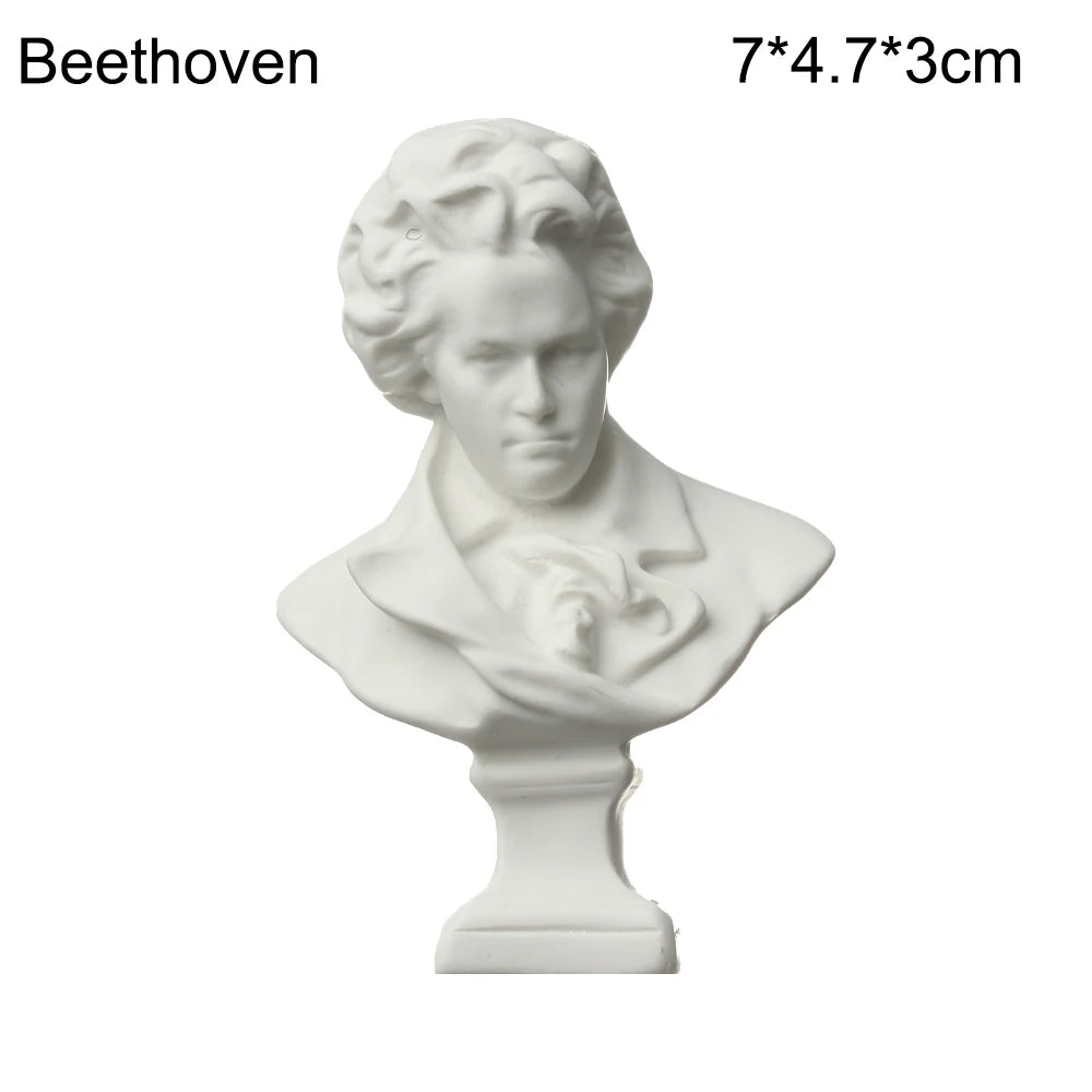 buste sculpté résine blanc détails granuleux classique réaliste décoration intérieureportrait miniature