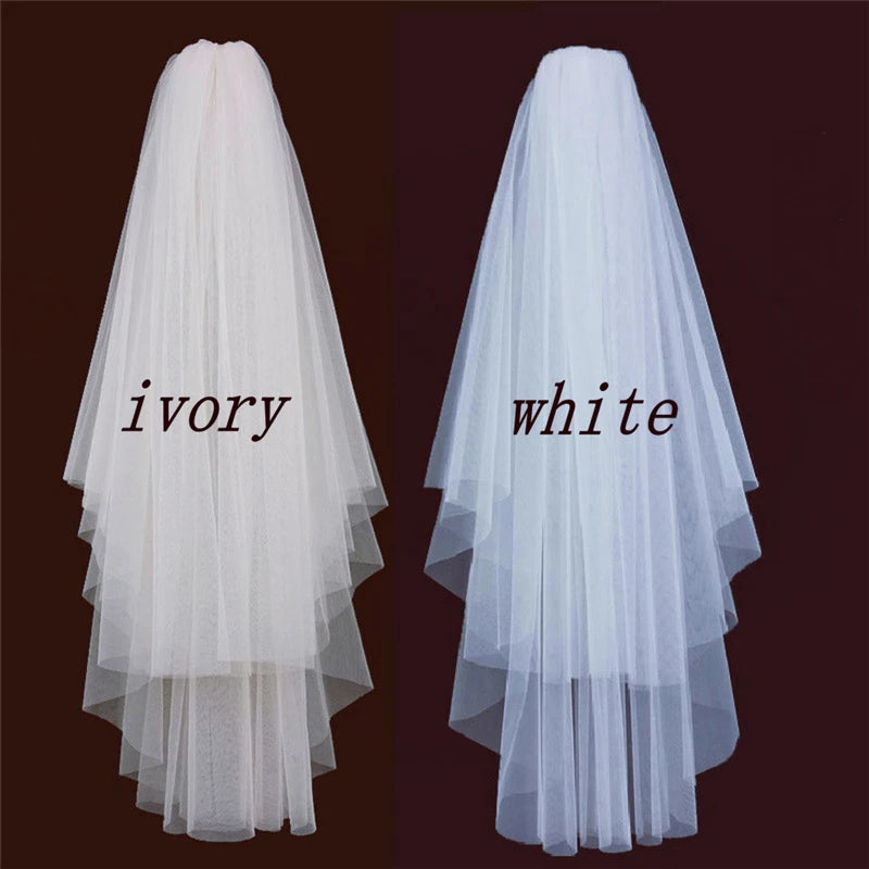 voile mariée deux couches tulle blanc ivoire transparent classique romantique accessoire mariage femme echangement