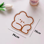 coasters cartoonaufs animaux souriants transparents orange blanc bleu respectueux environnement