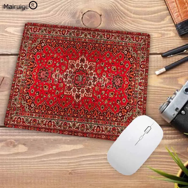 tapis souris persan impermeable 22x18cm rouge noir bleu beige non glissant adapté jeux personnalisable