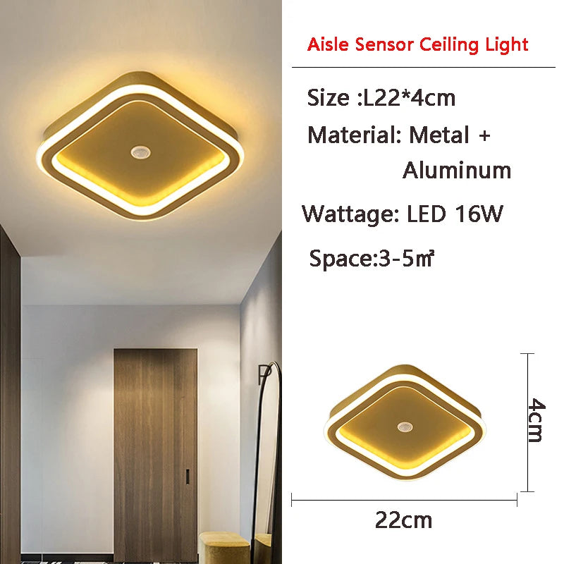 lampe moderne led 9w 14w 16w noir doré pvc aluminium