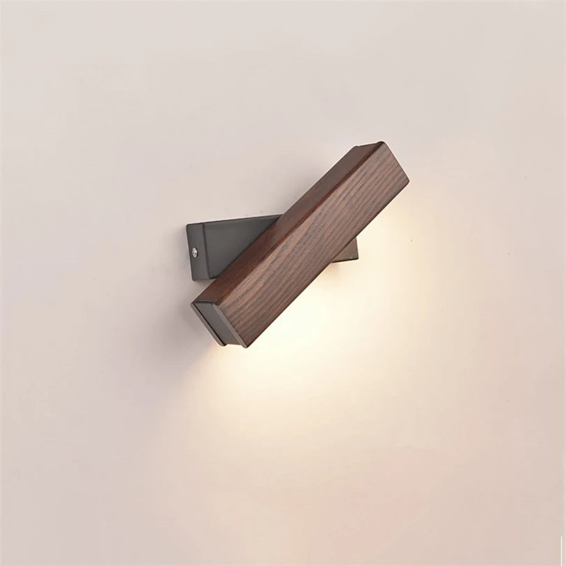 applique murale bois texturé marron foncé éclairage chambre entrée étude lumiere led moderne minimaliste