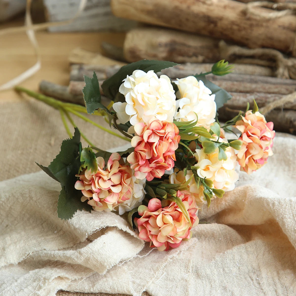 fleur artificielle rose thé soie bouquet rouge blanc décoration mariage maison jardin