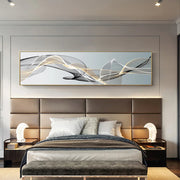 tableau decoratif moderne abstrait gris noir doré salon chambre contemporain épuré vibrant élégant caractère