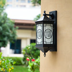lampe murale noire moderne motif géométrique ip65 transparent aluminium echangement e27