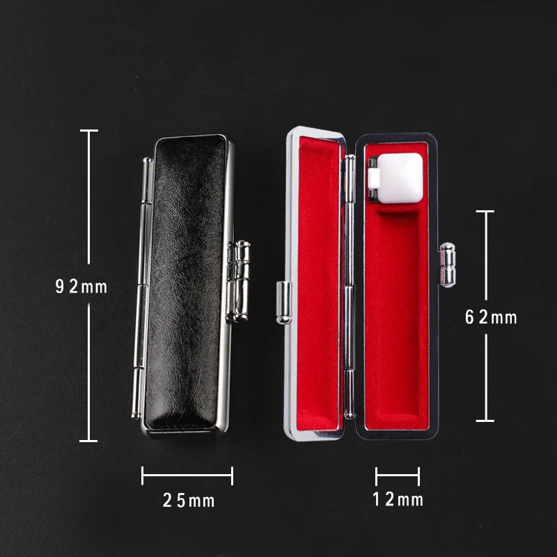 boîte rangement stylos simili cuir clics métalliques classique couleur bleue rouge marron