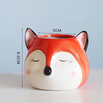 cache pot animaux cartoon cactus ours girafe renard chat fleur verte porcelain moderne