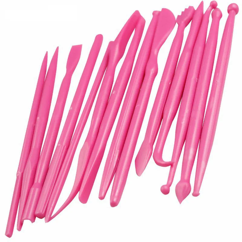 outils pâte modeler fondant fleur carving décor gâteau rose jaune violet blanc modernes respectueux