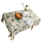 nappe lin verte imprimée branches feuilles classique rustique mariage maison festive