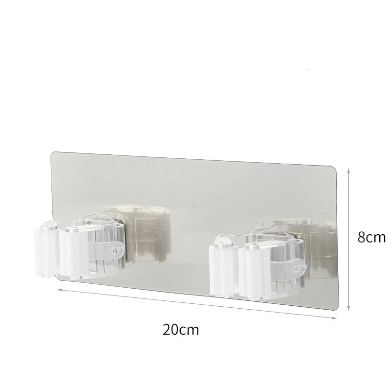 porte balai mural adhésif blanc gris vert moderne transparent pratique