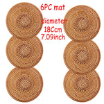 coasters tressés naturels traditionnels bois 8x8cm 10x10cm 13x13cm 16x16cm 18x18cm 20x20cm 6pcs