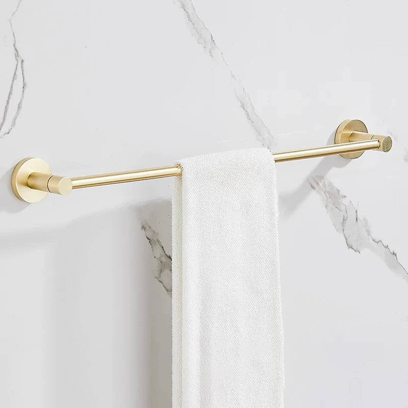 porte serviettes mural doré lisse moderne ensemble quincaillerie bain fixations serviettes blancs