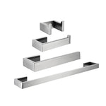 porte serviettes moderne acier inoxydable brossé argenté fixé vis ensemble quincaillerie salle bains métal