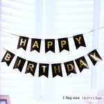 guirlande festivités anniversaire fanions lettres happy birthday couleurs rose bleu vert festive