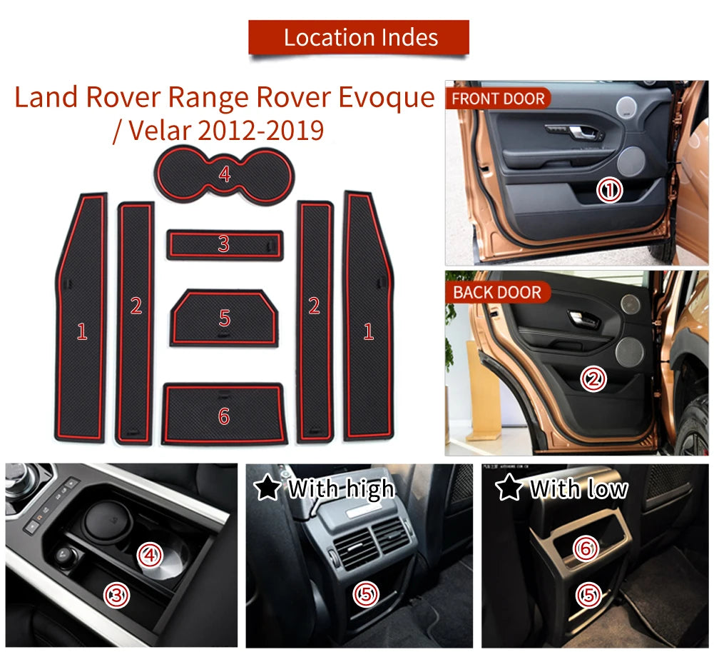 tapis porte voiture noir blanc texture carbone adhésif moderne range rover evoque tapis console