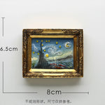 cadre photo or peinture van gogh art miniature aimants réfrigérateur nature morte starry sky