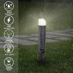 Lampes jardin LED 5W 12V IP65 moderne noires tringle fixations adaptateur câbles
