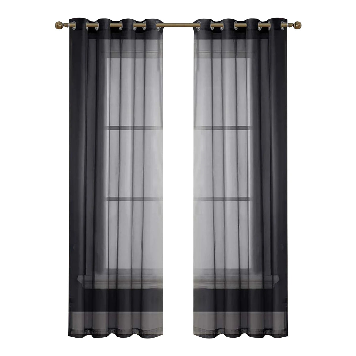 Rideaux gris foncé élégants pour salon, style moderne. Décoration intérieure, habillage de fenêtres, ambiance contemporaine. Rideau à œillets, installation facile sur tringle. Accessoire de maison chic, idéale pour salle de séjour ou chambre à coucher. Créez une atmosphère cosy et sophistiquée.