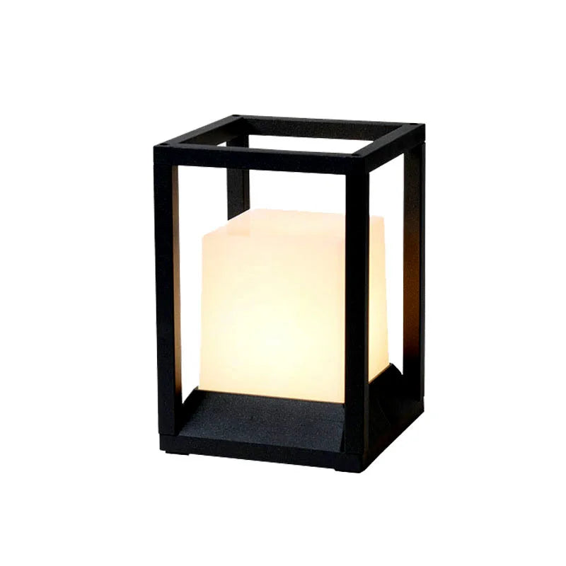 lampe table contemporaine noir blanche mat ip65 led 12w aluminium