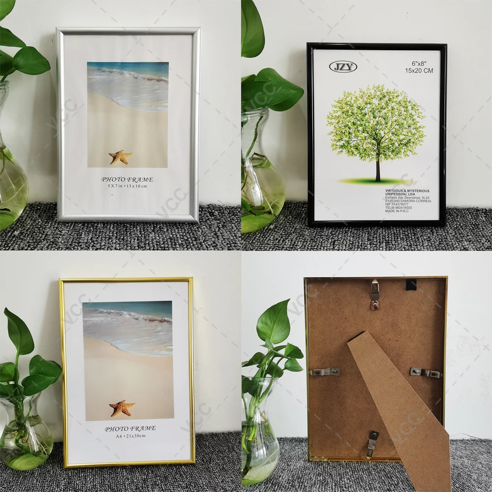 Cadre photo aluminium blanc épuré pour décoration intérieure