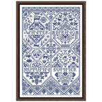 broderie kit toile coton rouge bleu gris motifs géométriques floral 11ct 14ct 18ct fil
