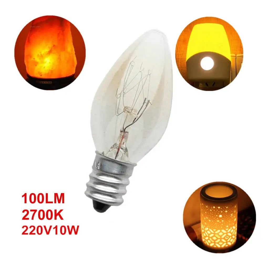 ampoule incandescence filament visible culot E12 10W 220V transparent classique fête
