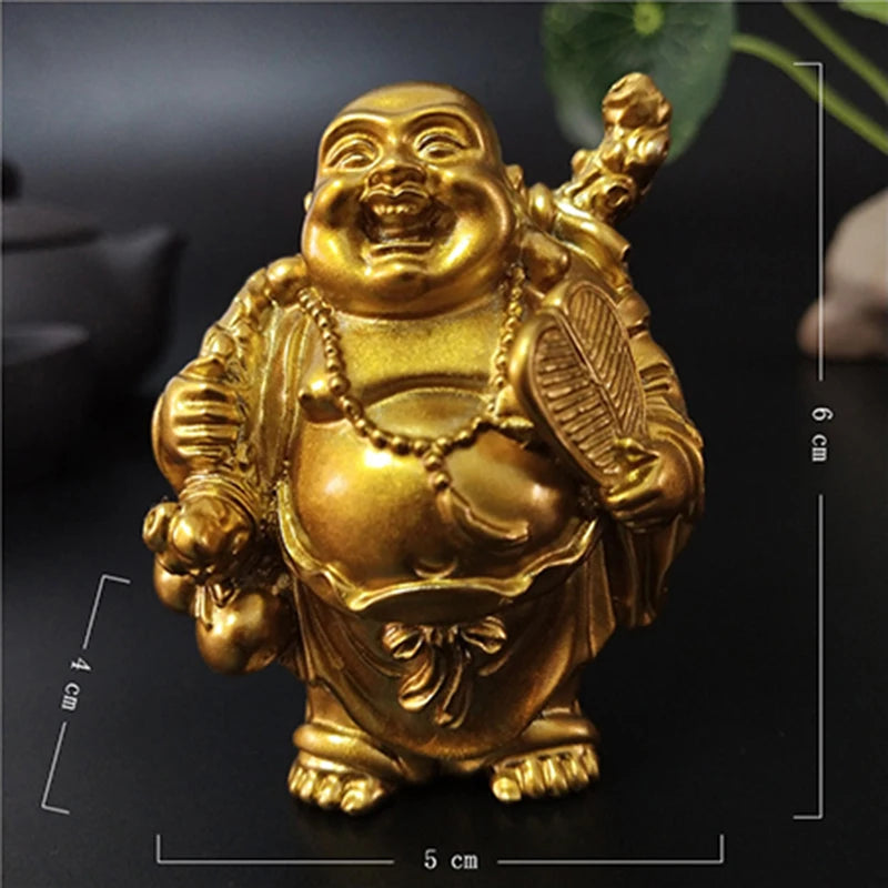 statue bouddha dorée artisanale feng shui decoration jardin maison porte bonheur matieres salopes echangisme