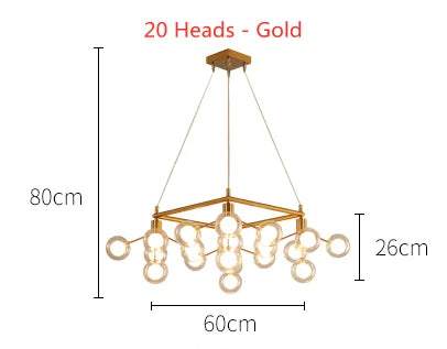 suspension lumineuse moderne or boules translucides chaînes suspendues contemporain đèn led