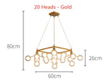 suspension lumineuse moderne or boules translucides chaînes suspendues contemporain đèn led