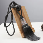 pompon rideau beige noir decoratif textile maison facile utilisation classique or argent bleu