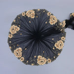 tissu dentelle motif floral doré polyester élégant noir opacité couture robe décoration artisanale