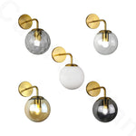 applique murale led moderne sphère verre gravée noir doré chambre salon cuisine 150mm 200mm
