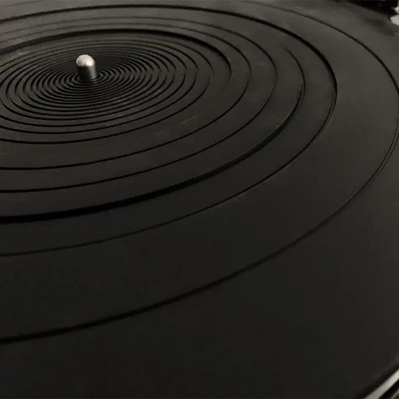 tapis antidérapant anti vibration platine vinyle noir moderne rayures concentriques stable silencieux