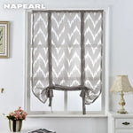 rideau romain jacquard rayé polyester moderne gris marron beige opacité tissé zigzag inclusextérieur