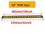 barre lumineuse led jaune moderne 13 20 32 38 inch ip67 vis protection