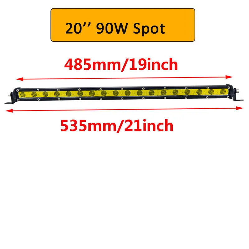barre lumineuse led jaune moderne 13 20 32 38 inch ip67 vis protection