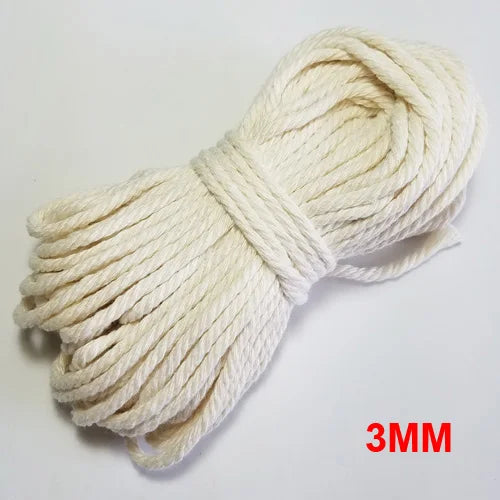 corde coton tissée rustique 100 naturelle 2mm 80m rouleau écologique haute ténacité blanc