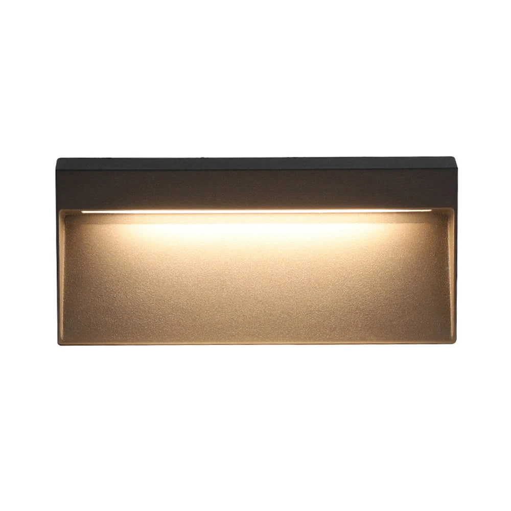 applique murale led moderne 12w étanche noire aluminium hydrofugeintérieur extérieur