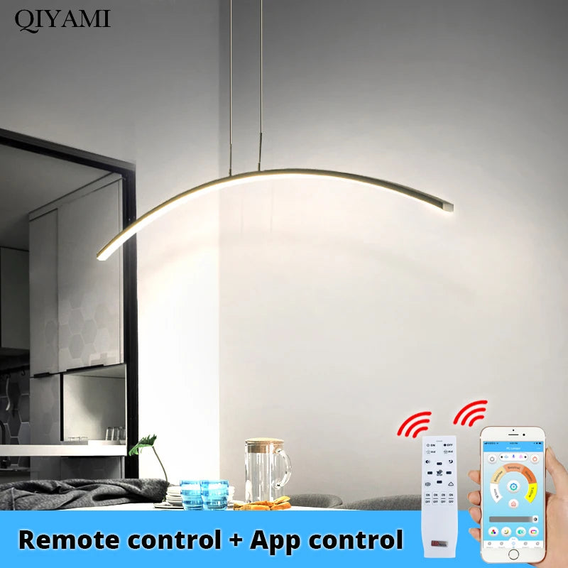suspension lumineuse pendentif led blanc noir moderne télécommande app cool white warm white