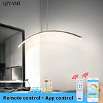 suspension lumineuse pendentif led blanc noir moderne télécommande app cool white warm white