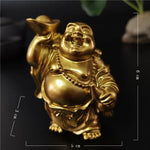 statue bouddha dorée artisanale feng shui decoration jardin maison porte bonheur matieres salopes echangisme