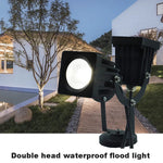 projecteur led double tete impermeable noir moderne exterieur jardin ip65 10w